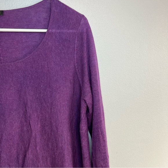 Eileen Fisher Womens Sleek Wool Alpaca Blend Crew Neck Sweater Purple Size M - Picture 4 of 13